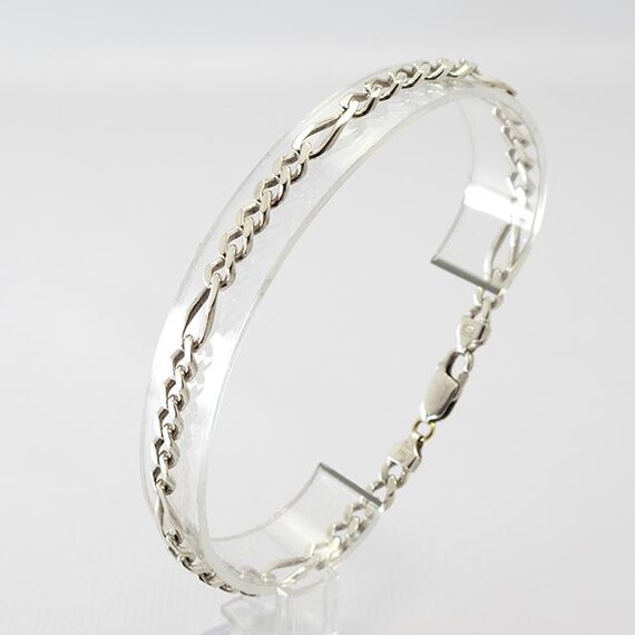 Zilveren Figaro armband 925 heren 22,5 cm klassiek