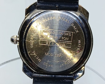Benetton by Bulova Vintage Quartz Fashion Watch Retro Stylish