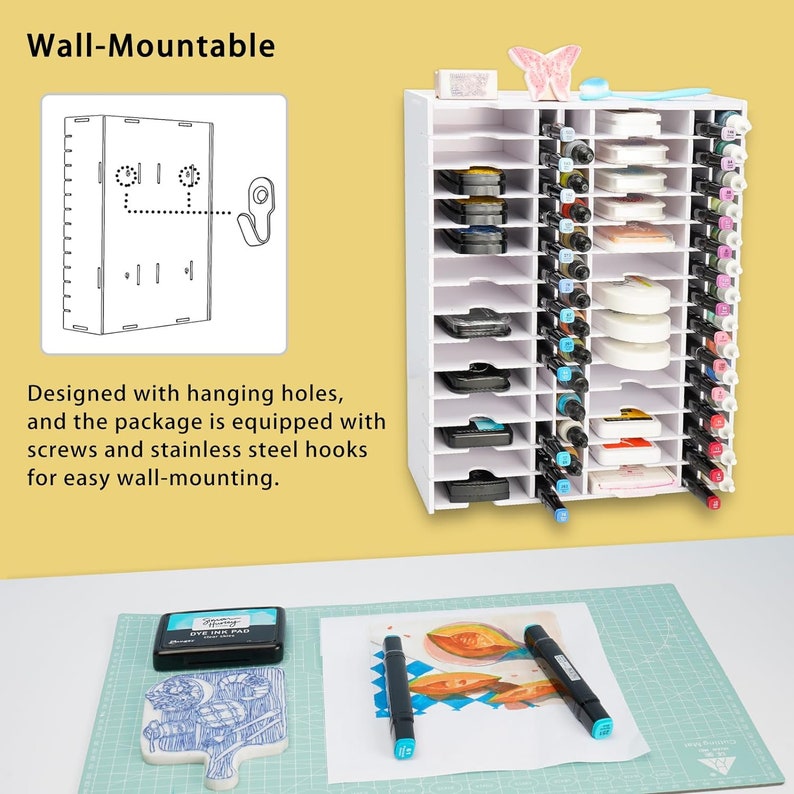 28-grid Ink Pad and Marker Storage Rack, Art Supply Organizer - Etsy