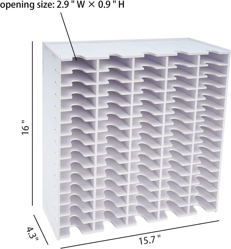 Sanfurney Ink Pad Storage Holder Stamp Pad Organizer Fit for Ranger or TSUKINEKO Ink Pads, Diamond Painting Tray Rack for Craft Supply Slim 75-slot