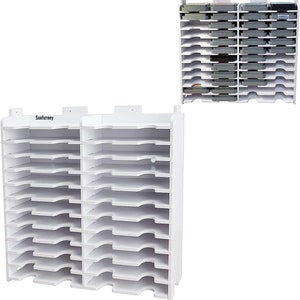 Sanfurney Stackable and Wall-Mountable Ink Pad and Stamp Pad Storage Organizer: Multi-Tier System for Distress Ink Pads and Craft Supplies