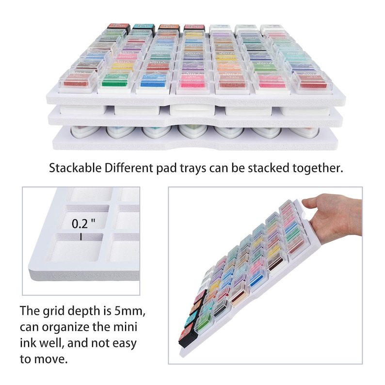 Stackable Ink Pad Storage 98 Grids Ink Pad Cube Caddy, 2 Large Trays - Etsy