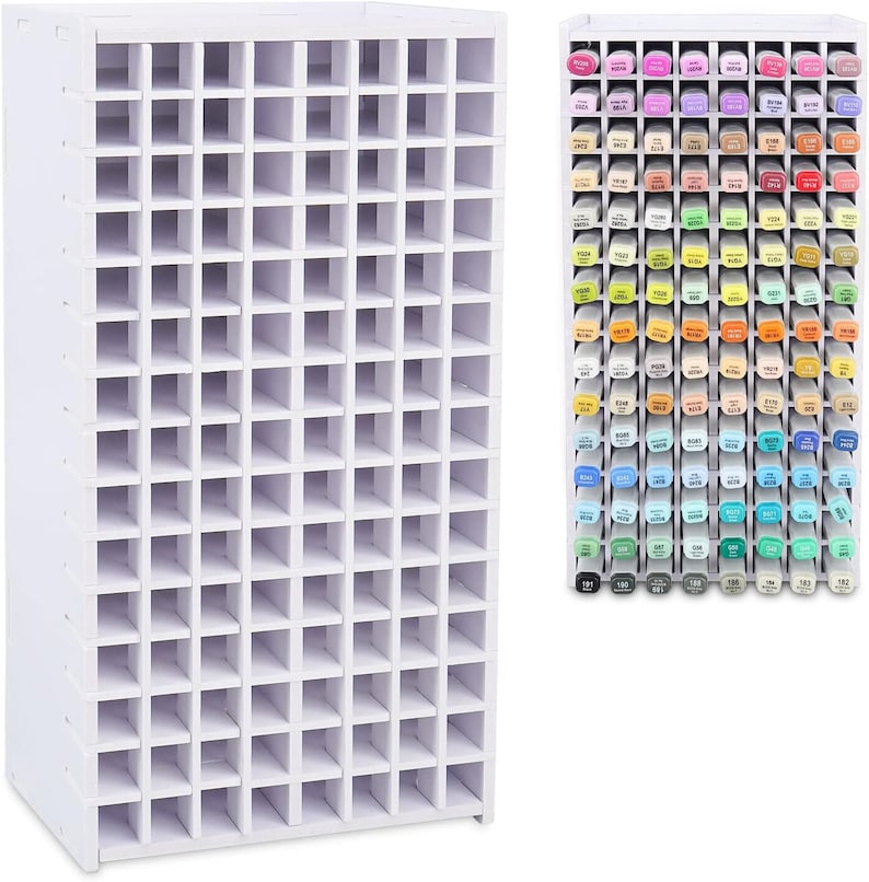 Art Marker Storage Rack for Markers, Watercolour Brushes Pens Color Pencils Organizer Holder for Desk image 1