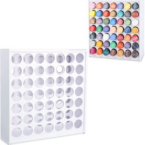 Sanfurney 24 Slots Distress Ink Pad Holder and Stamp Pad Storage Organizer Diamond Painting Tray Rack for Crafts Supply, Stackable Wall Mount