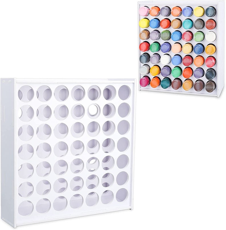 Craft Paint Storage Organizer, Vertical Rack, Wall-Mounted image 1