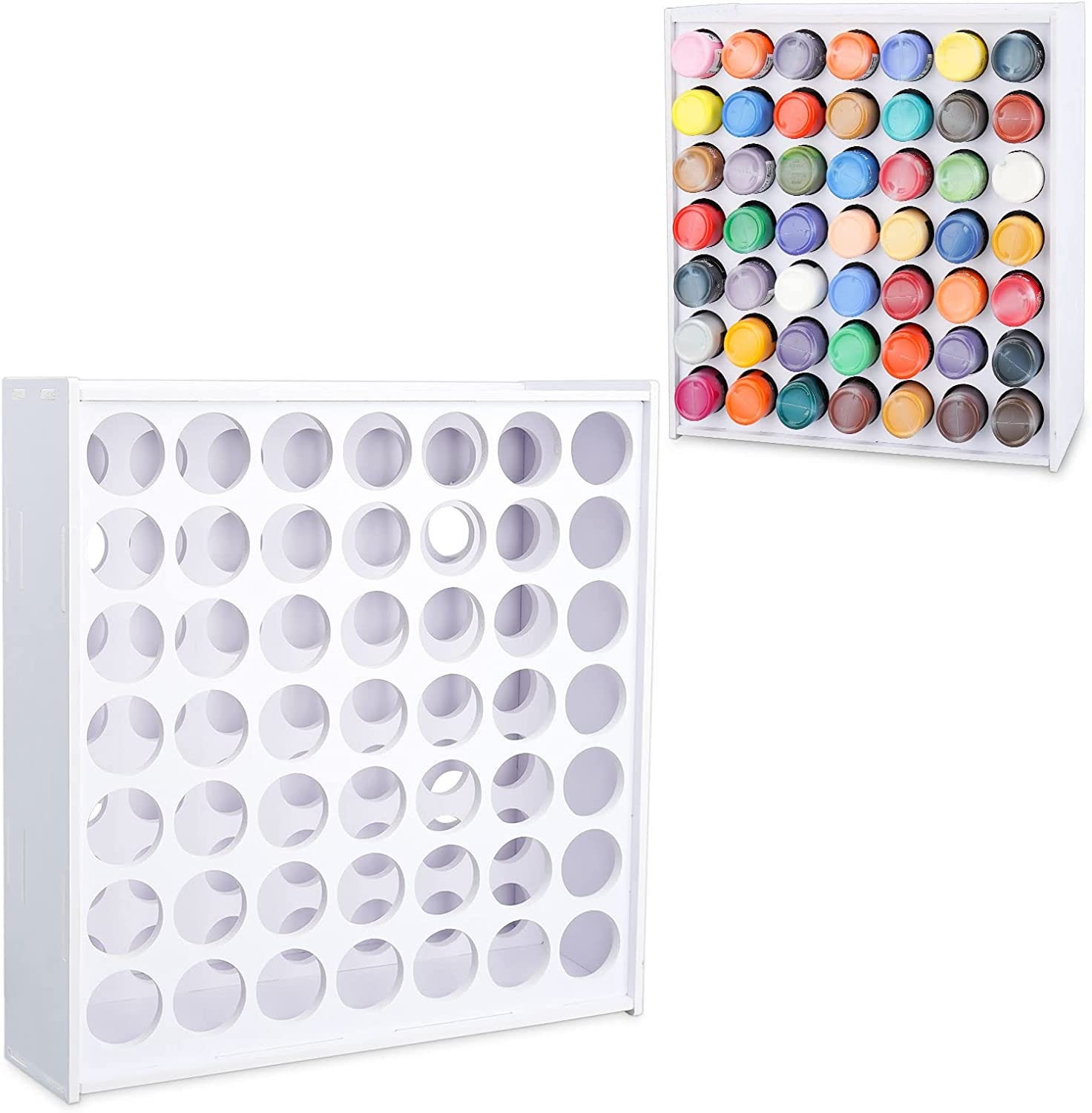 3-Tier Spinning Paint Organizer Rack for 48 Bottles, Rotating Tower Craft Paint