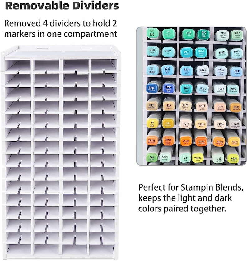 Art Marker Storage Rack for Markers, Watercolour Brushes Pens Color Pencils Organizer Holder for Desk image 6