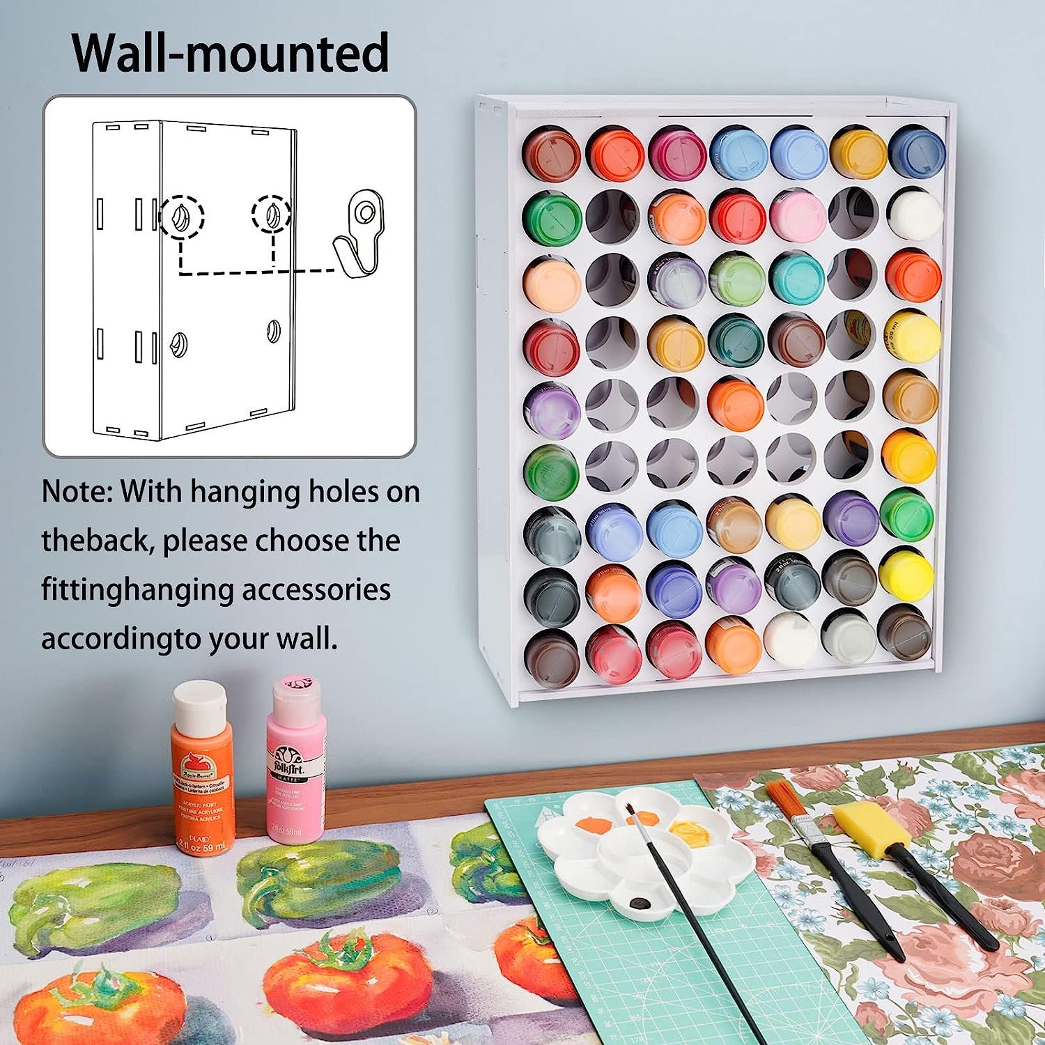 Vertical Paint Line Racking Craft Paint Storage Organizer, Vertical Rack, Wall-mounted - Etsy
