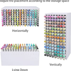 Art Marker Storage Rack for Markers, Watercolour Brushes Pens Color Pencils Organizer Holder for Desk image 4
