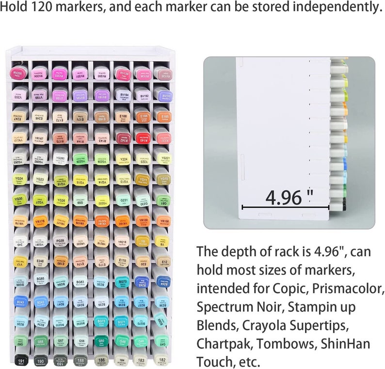 Art Marker Storage Rack for Markers, Watercolour Brushes Pens Color Pencils Organizer Holder for Desk image 5