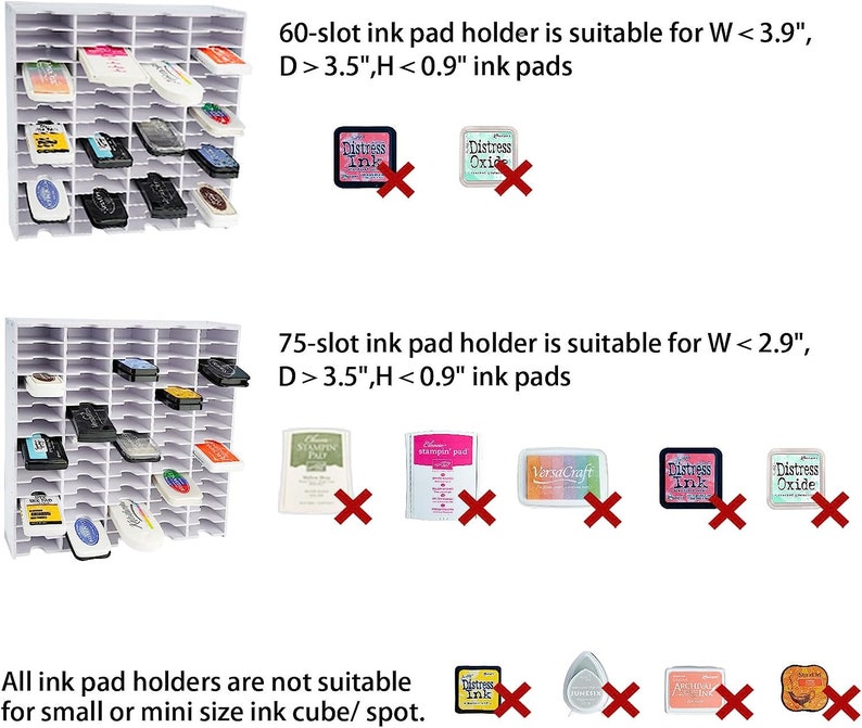 Sanfurney Ink Pad Storage Holder Stamp Pad Organizer Fit for Ranger or TSUKINEKO Ink Pads, Diamond Painting Tray Rack for Craft Supply image 7