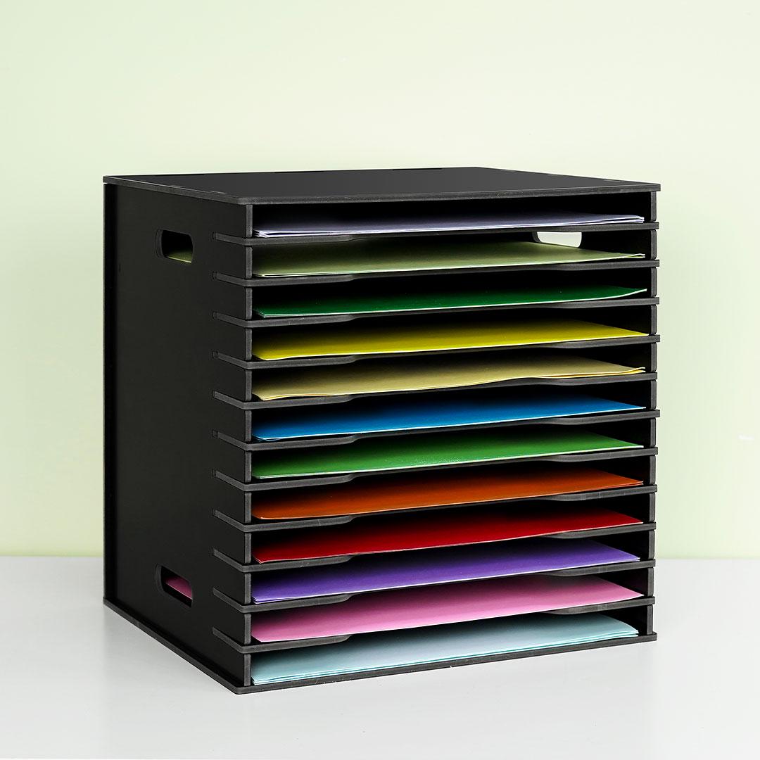 Scrapbook Paper Organizer 8 Tier File Organizer For Desk 12 X 12
