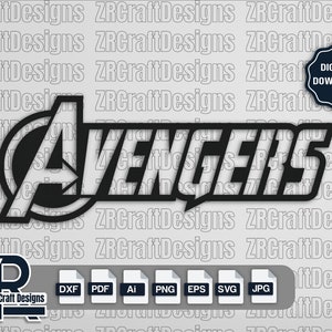 Avengers Dxf, laser Cut File, Avengers SVG, Avengers Sign, CNC Template, Ai, PDF, eps