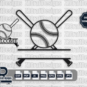 Baseball Name Sign template , Baseball Engraving Sign , laser Cutting, Glowforge template, Cricut, Vinyl template , DXF, SVG, Plasma Cut