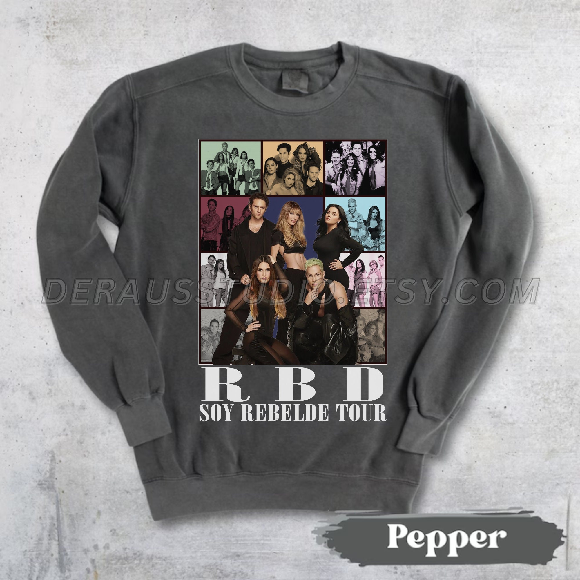 Unisex RBD Rebelde Concert Playera Negra , RBD Tour, Soy Rebelde Black  T-Shirt