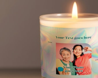 Custom Photo candle Custom text Candle Gift Birthday Mother's Day Gift Father's Day gift for friend gift for mum gift for dad grandma wife