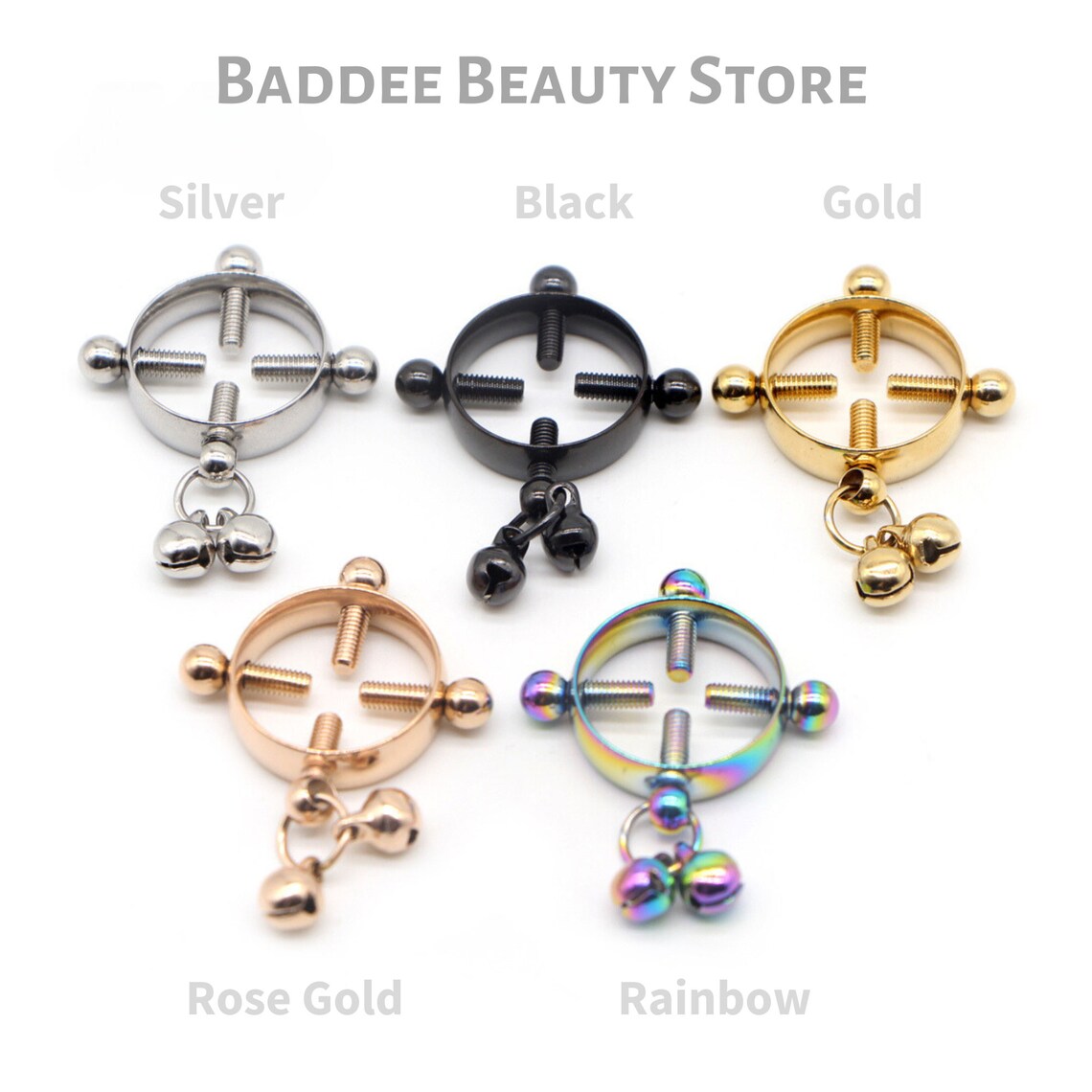 Nonpiercing Fake Nipple Barbell Stud, Faux Piercing Body Jewelry for