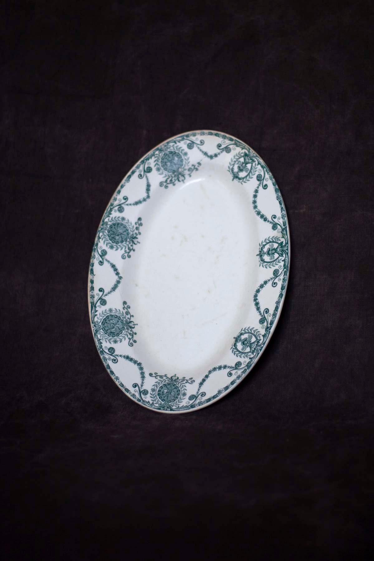 French Vintage Oval Pierrefonds Serving Plate