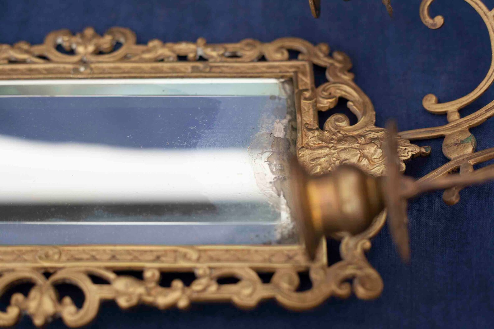 French Antique Wall Sconce With Mirror and Candlesticks - Etsy