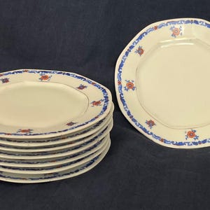 Set of Eight Vintage Czechoslovakian Epiag DF Boheme Porcelain Side-Plates