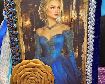 Assepoester handgemaakt rommeldagboek | Sprookjesboek schrijven | Gewijzigd boek | Prinsessenaandenken | Fantasie kortstondig dagboek