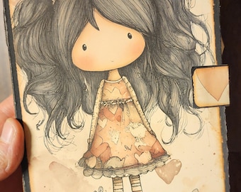 Handgemachte Valentins Folio | Erinnerungs Mini-Album mit Ephemera