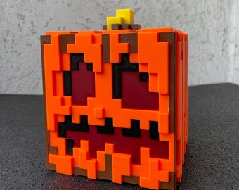 Piggy Bank Halloween pumpkin - Minecraft inspired - 3D Printed