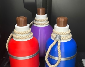 Health/Mana/Rejuvenation Potions - RPG Inspired - 3D Printed