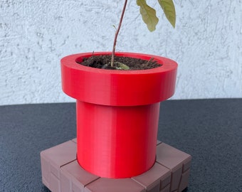 Vaso da fiori - stampato in 3D - ispirato a Super Mario
