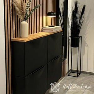 Premium Holzplatte für IKEA Trones – Massive Deckplatte für IKEA Trones Schuhschränke – Eiche, Buche, Bambus und Fichte natur und geölt
