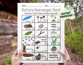 Chasse au trésor dans la nature, divertissement en plein air en famille (téléchargement PDF)