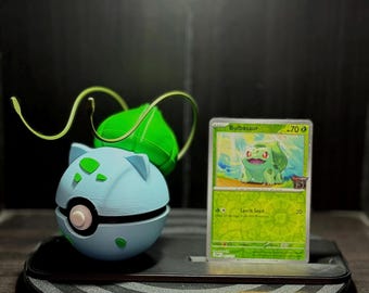 Trading Card Display Stand with Character Ball Holder | Gamer Desk Decor