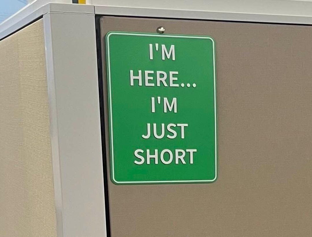 Short Person Sign for Office or Cubicle - Etsy
