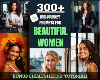 300+ Midjourney Prompts For Diverse Women Art (Digital Download)