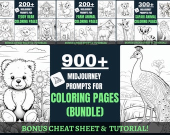900+ Midjourney Coloring Page Prompts | Amazon KDP, Bonus Tutorial