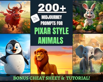 Midjourney Prompts: 200+ Pixar Style Animals (Bonus Tutorial)