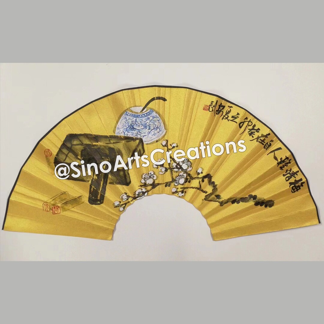Handpainted Traditional Chinese Painting & Caligraphy Folding Etsy