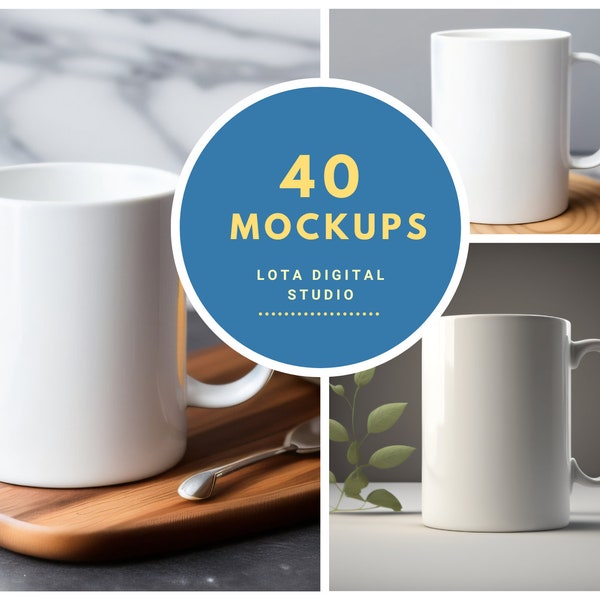 Ai Generated Stock PHOTOS Coffee MUG MOCKUP Png File Bundle in Scandinavian Style