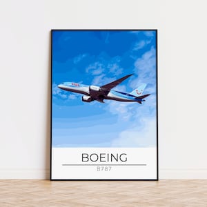 B787 Airline Poster Print, Aviation Art, Aircraft Wall Art, Pilot Gift, Airline Decor, Plane Spotter Print, Aviation Poster, Travel Gift
