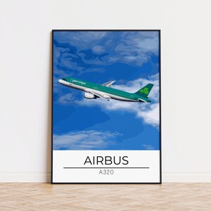 A320 Airline Poster Print, Aviation Art, Aircraft Wall Art, Pilot Gift, Airline Decor, Plane Spotter Print, Aviation Poster, Travel Gift