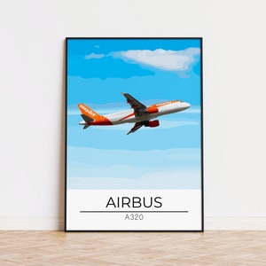 A320 Airline Poster Print, Aviation Art, Aircraft Wall Art, Pilot Gift, Airline Decor, Plane Spotter Print, Aviation Poster, Travel Gift