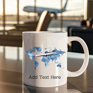 Personalised B787 Plane Mug Set Custom Name Mug Aviation Gift Personalised Mug Coffee Cup Gift Airline Boeing Aircraft Drinkware