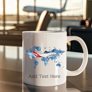 Personalised A380 Plane Mug Custom Name Mug Aviation Gift Personalised Mug Coffee Cup Gift Airline Airbus Aircraft Drinkware