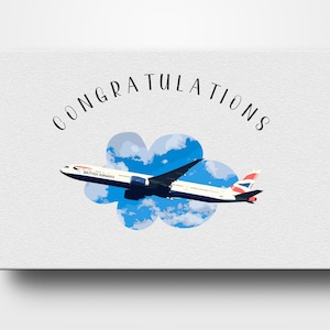 Congratulations Plane Card| B777 Aviation Card| Airline Card| Cabin Crew Airplane Pilot Card| Aircraft Engineer Card| New Job| Promotion
