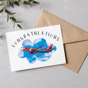 Congratulations Plane Card| B737 Aviation Card| Airline Card| Cabin Crew Airplane Pilot Card| Aircraft Engineer Card| New Job| Promotion