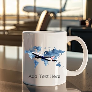 Personalised A320 Plane Mug Custom Name Mug Aviation Gift Personalised Mug Coffee Cup Gift Airline Airbus Aircraft Drinkware