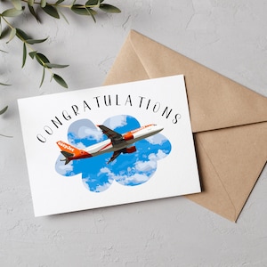 Congratulations Plane Card| A320 Aviation Card| Airline Card| Cabin Crew Airplane Pilot Card| Aircraft Engineer Card| New Job| Promotion
