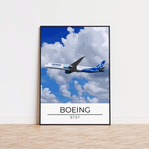 B787 Airline Poster Print, Aviation Art, Aircraft Wall Art, Pilot Gift, Airline Decor, Plane Spotter Print, Aviation Poster, Travel Gift
