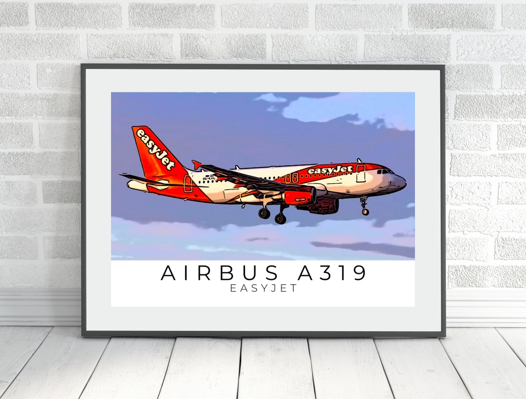Easyjet Plane Art Print A319 Airbus Aircraft Poster - Etsy