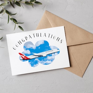 Congratulations Plane Card| B787 Aviation Card| Airline Card| Cabin Crew Airplane Pilot Card| Aircraft Engineer Card| New Job| Promotion